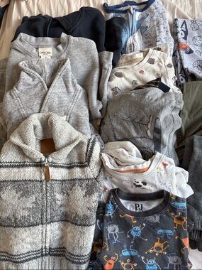 Carter's Gray, Navy & White Kids Clothing Mix with Orange Accents